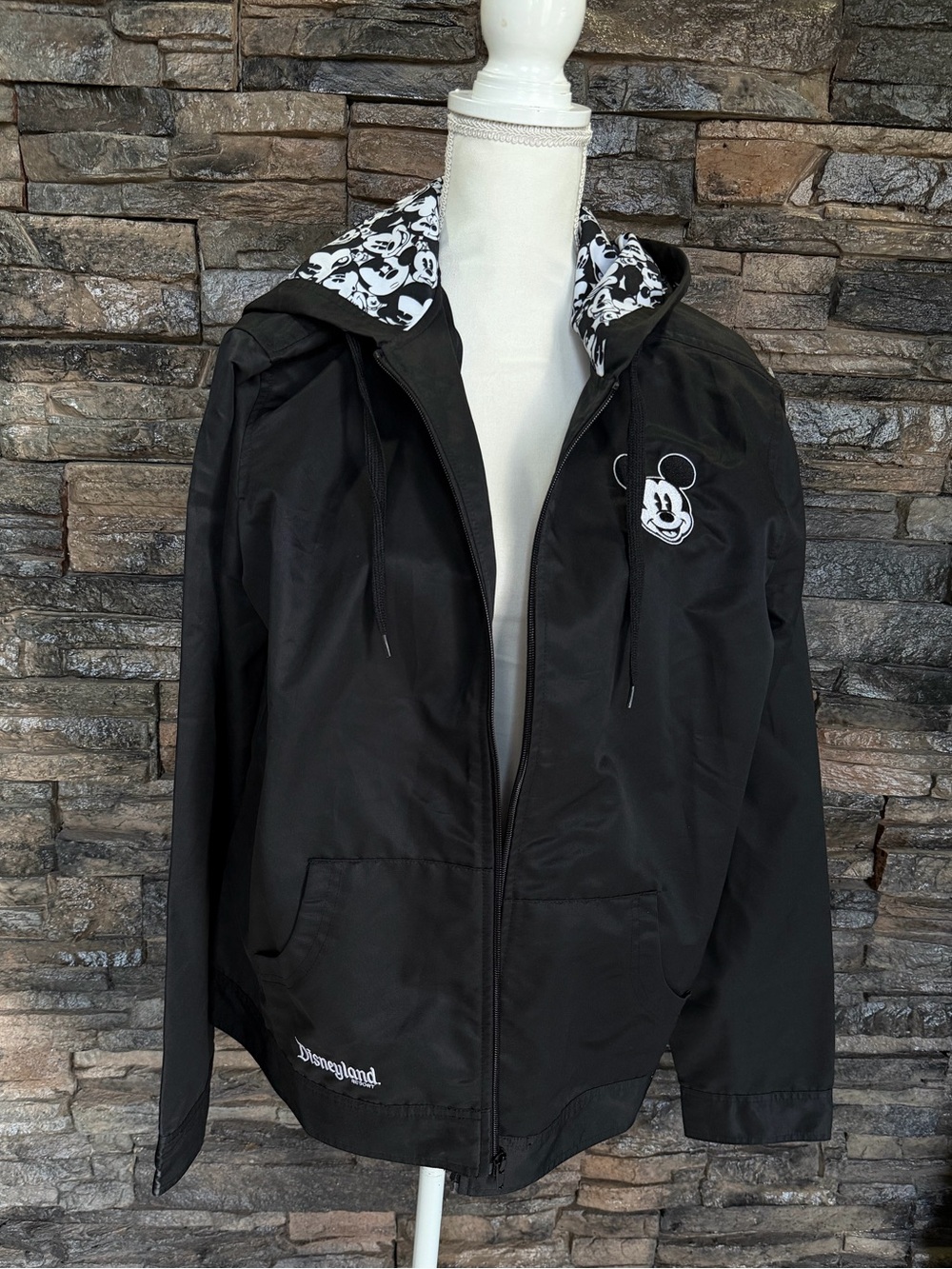 Disney Black Mickey Mouse Hooded Raincoat with Character Lining - Picture 2 of 15